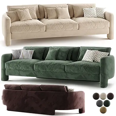 Emiliano Modern Classic Cocoa Velvet Sofa