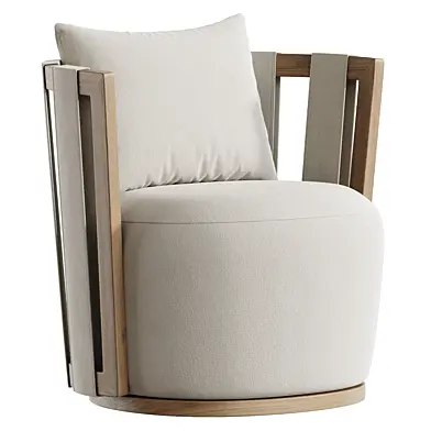 Paolo Cream Textured Weave Swivel Chair