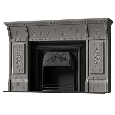 Classic Fireplace with Flower Ornaments