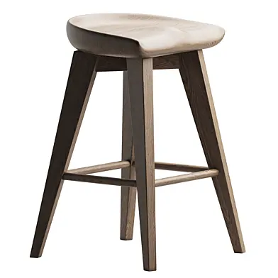 Parnel Rustic Lodge Dark Brown Solid Wood Swivel Backless Counter Stool