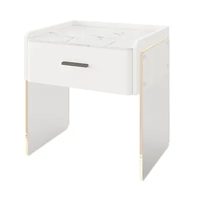 Litfad Minimalist Stone Countertop 1 Drawer Storage Nightstand