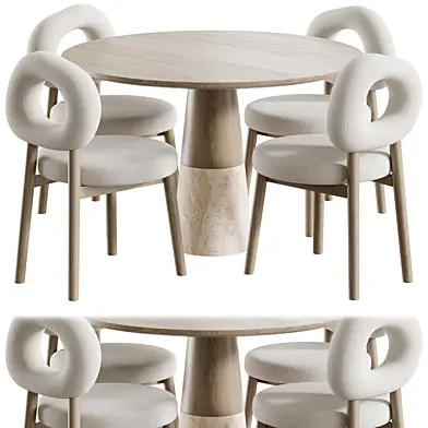 Chair Tobo and Vex Marble Table Dining set