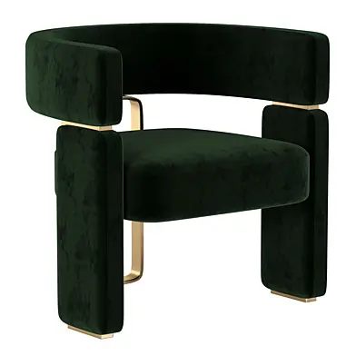 Tempo Blue Velvet Gold Chair