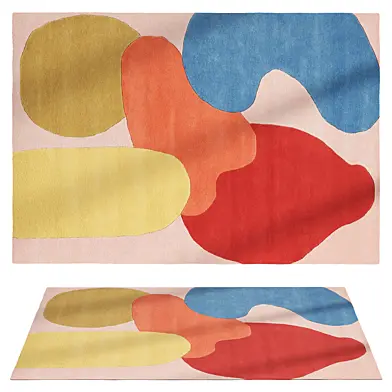 Siren Light pink Multicolor Wool carpet