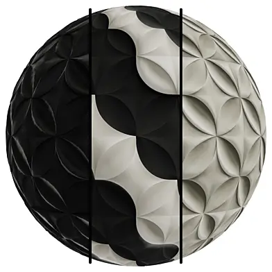 FB1057 3D Panel Hyperbolic texture covering | 3 mat | 4k | Seamless