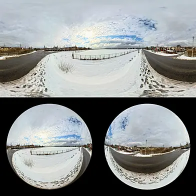 HDRI Дорога зимой