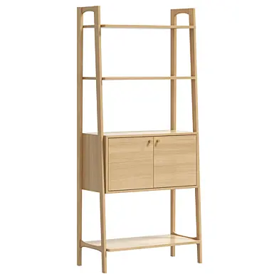 Стеллаж Krossa 31.5" Shelving Unit with Storage - Walnut and White Oak