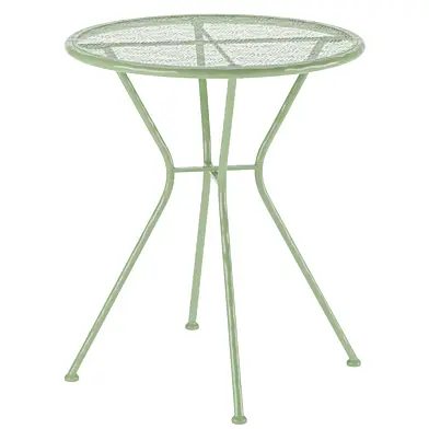 Outogether Steel Metal Round Table for Outdoor Patio