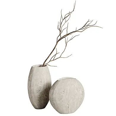 Travertine vases set