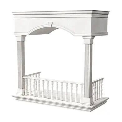 Classic Marble Balcony with Petite Marble Balusters and Square Columns 5