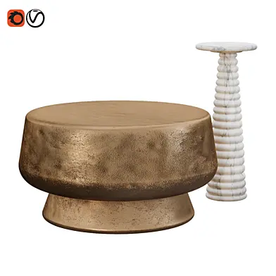 Столики от Dantone home Lanthe antic brass и Fuori white