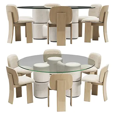 gallotti & radice dining set molecola table-saki chair