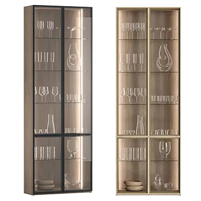 Showcase cupboard kitchen cabinet with glass doors