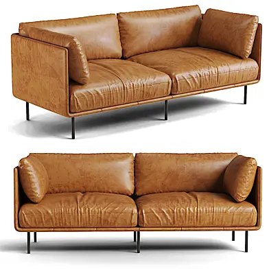 Wells 84 Leather Sofa