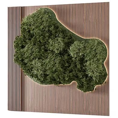 Indoor Wall Vertical Garden in Wooden Base_Set 3291