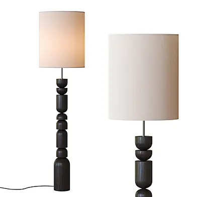 Aska Charred Wood Floor Lamp