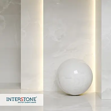 Керамические широкоформатные плиты TechGres. ONYX WHITE