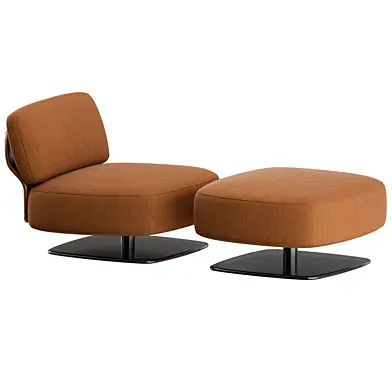 Saki Armchair and Footstool by Minotti