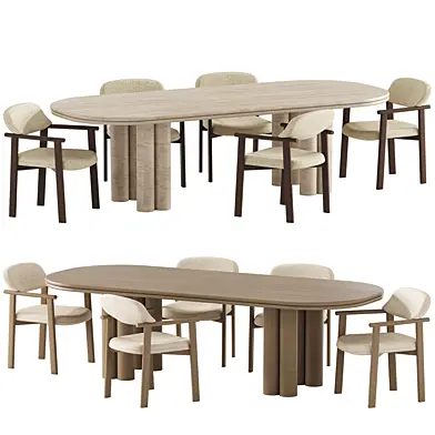 Simmy Dining Table and Small armchair