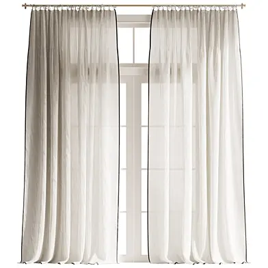 Tie Top Trimmed Curtains