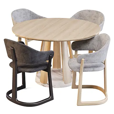 Passoni: Doga Table and Radice Chairs - Dining Set