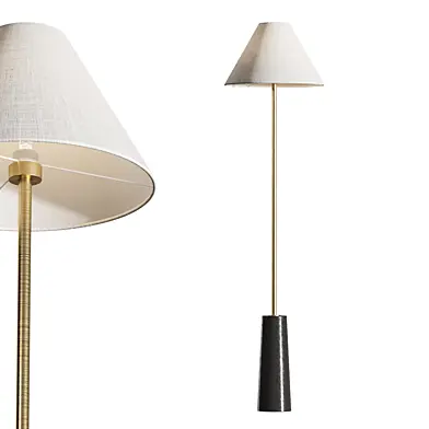 Possini Euro Bamba High Black and Brass Modern Floor Lamp