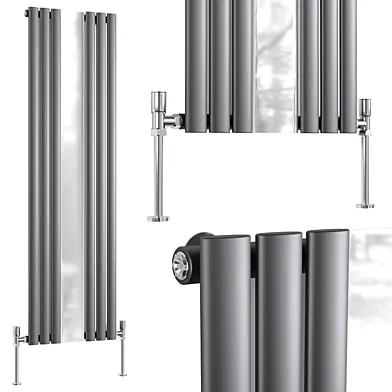 Anthracite Vertical Radiator With Mirror
