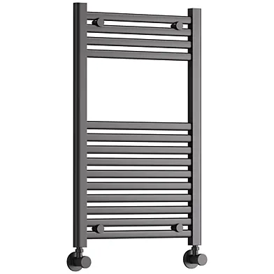 Brenton Matt Black Straight Heated Flat Towel Rail