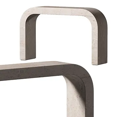 CB2 Crescent Travertine Console Tables