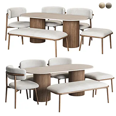 Dining set chair and table 02