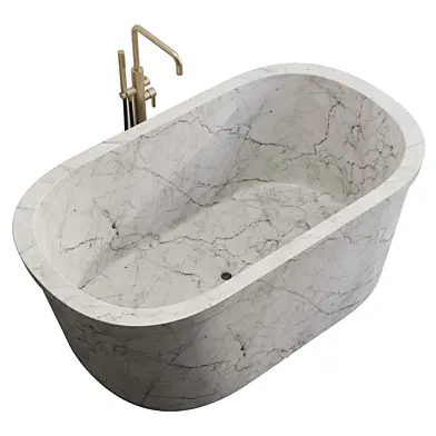 Artisan Kraft Cayman Stone Bathtub and Ritmonio Basin mixers collection corona