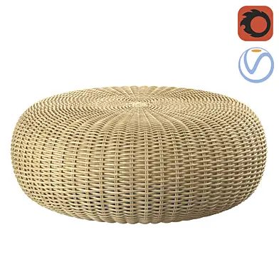 California beige round pouf