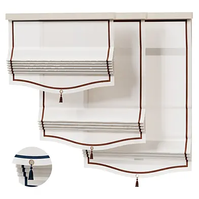 Roman Curtains with Decorative Trim and Tassel