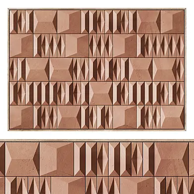 3D Art Relief 205 Terra Cota Tiles Panel by Theiatiles