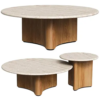 Zafar Nested Travertine Coffee Table
