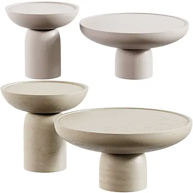 Modern Cream Style Cement Coffee Table