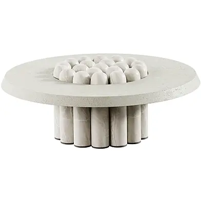 Raku Yaki Coffee Table Travertine