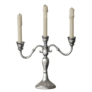 Silver Metal Candelabra 01