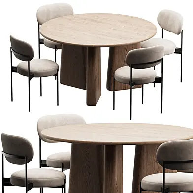 Dining Set 20 - LaLume-ST00247 Chair and Natural Color Dining Table