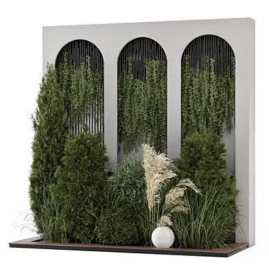 Wall Vertical Garden in Concrete Base_Set 3561