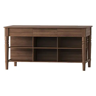 Vincent Updated Traditional Brown Acacia Wood Kitchen Island