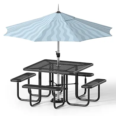 One-piece Iron Table And Chairs For Green Spaces