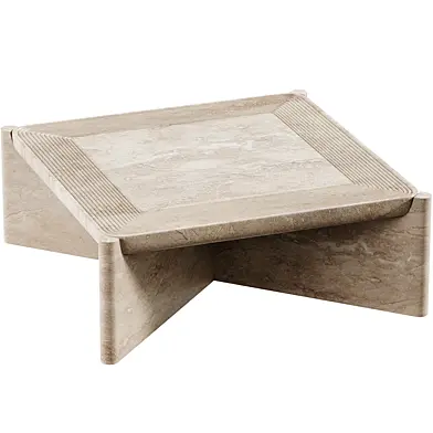 Square Travertine Coffee Table  01