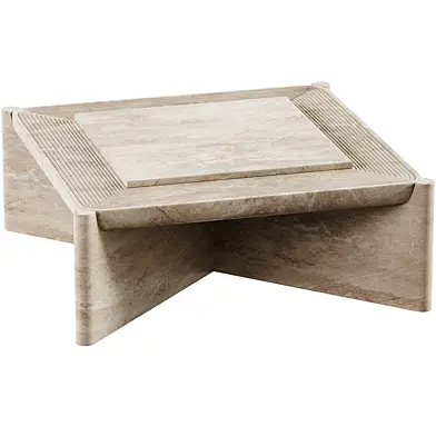 Square Travertine Coffee Table  02