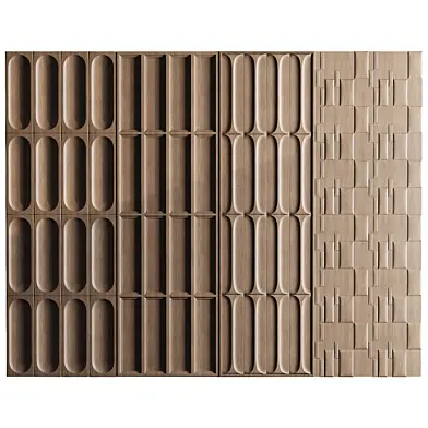 Wooden wall panel set