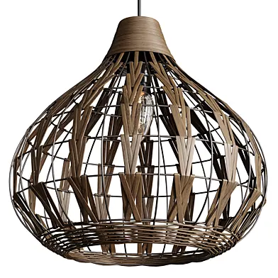 Retro Coffee Bamboo Rattan Pendant Light