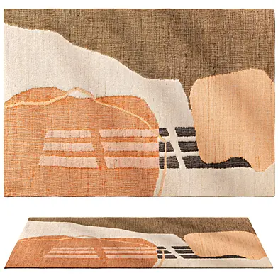 Curie - Coral Red Jute rug