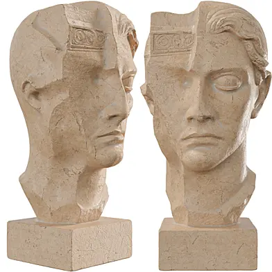 Ancient Greek Man Head Statue
