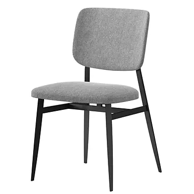 Chaise en tissu gris clair