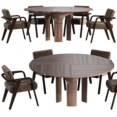 Dining table Archi Rotondo by Fratelli Boffi and Chair Nocida by Fratelli Boffi
